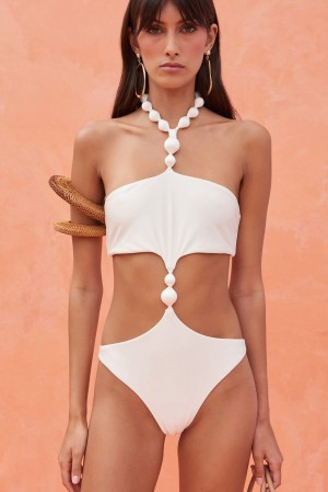 Body Cult Gaia Caitriona One Piece Białe | WB8149756