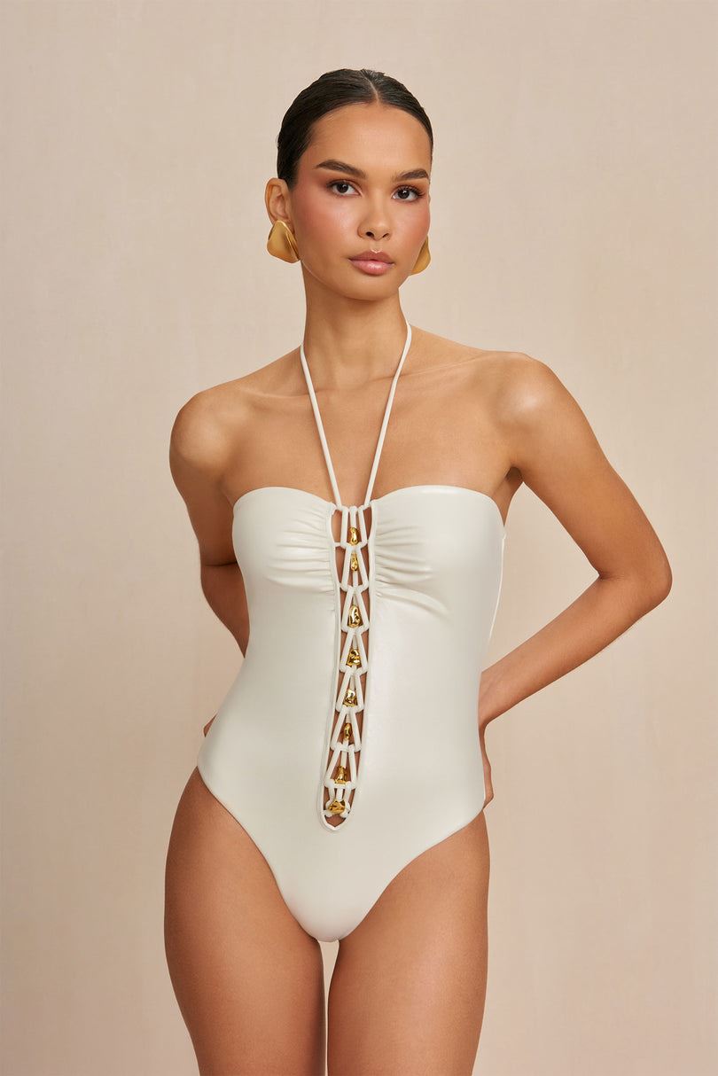 Body Cult Gaia Elorie One Piece Białe | UP4592817